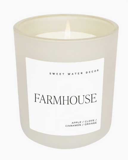 Farmhouse 15oz White Jar Soy Candle