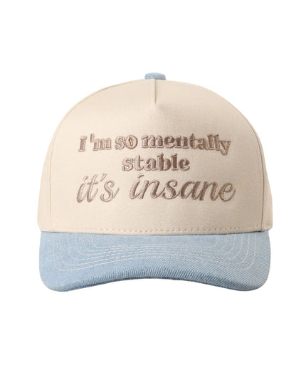 I'm So Mentally Stable It's Insane Embroidered Two Tone Trucker Hat