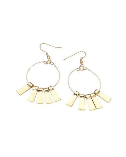 Metal Bar Fringe Hoop Drop Dangle Earrings
