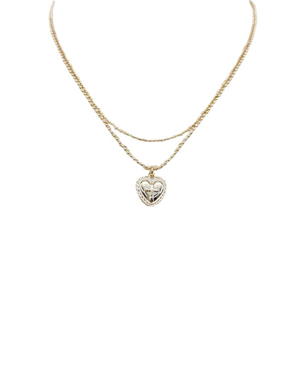 Heart Charm Double Layered Necklace