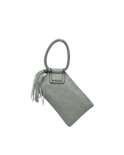 Braided Circle Handle Clutch Bag