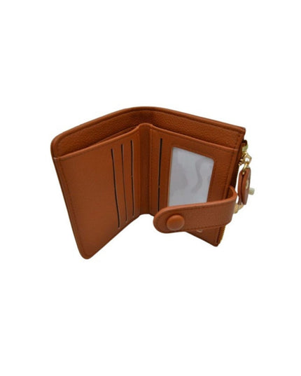 Zipper Button Card Holder Wallet