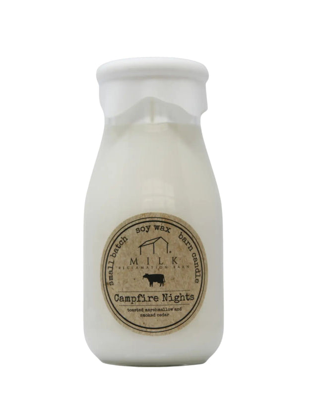 Campfire Nights Milk Bottle Candle