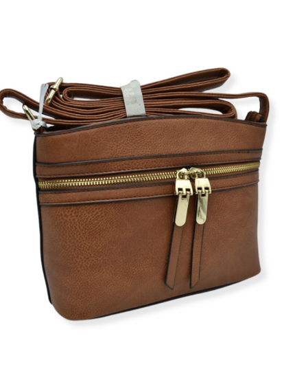 Front Double Zip Cross Body Bag