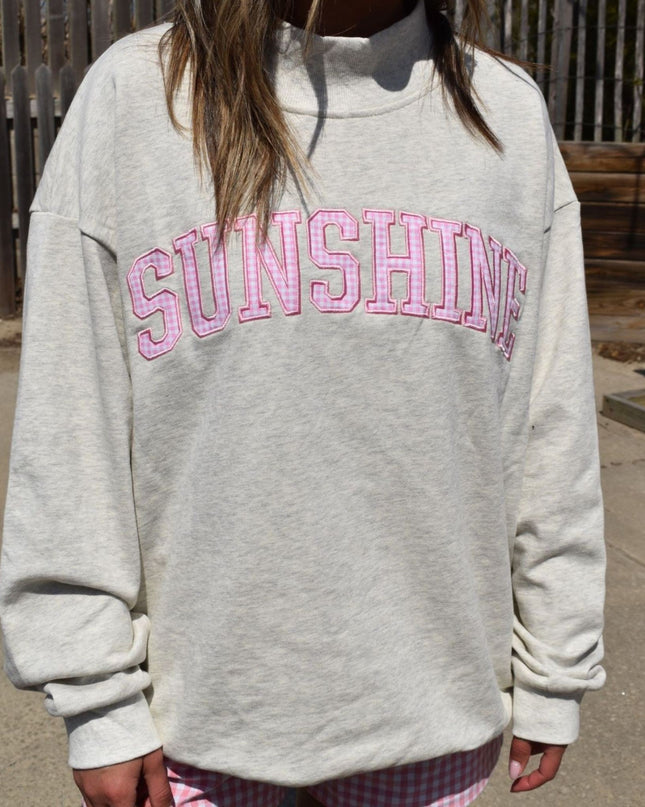 Gingham Sunshine Terry Mock Neck