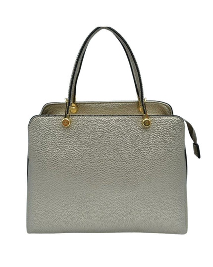 Solid Clutch Hand Bag With Gold Clasps