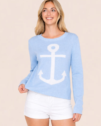Anchor Nautical Beach Cotton Sweater