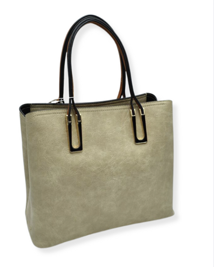 Chestnut Strap Shoulder Bag With Rustic Finish