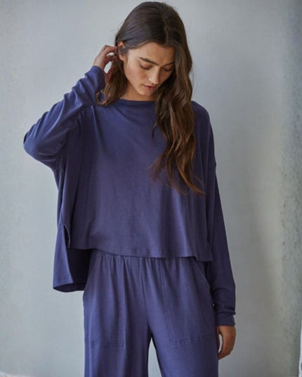 Daily Ease Round Neck Long Sleeve Top