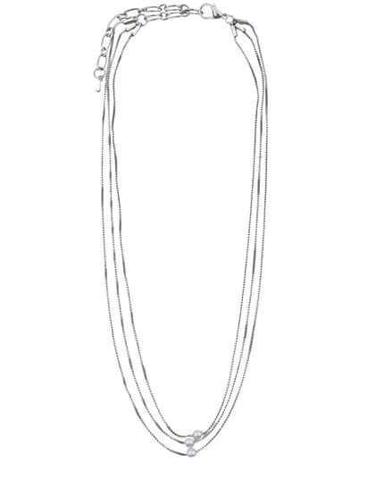 Center Pearl 3 Layered Necklace