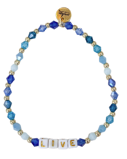 Live Blue Colorful Letter Block Bracelet