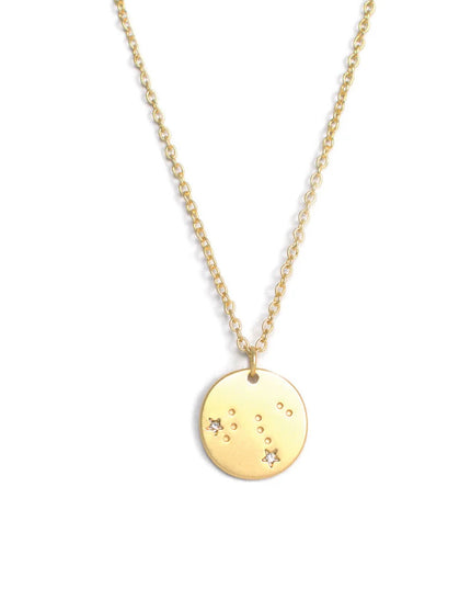 Zodiac Disc Gold Constellation Necklace