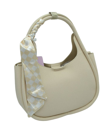 Checkered Scarf Wrapped Tote Bag
