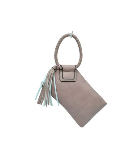Braided Circle Handle Clutch Bag