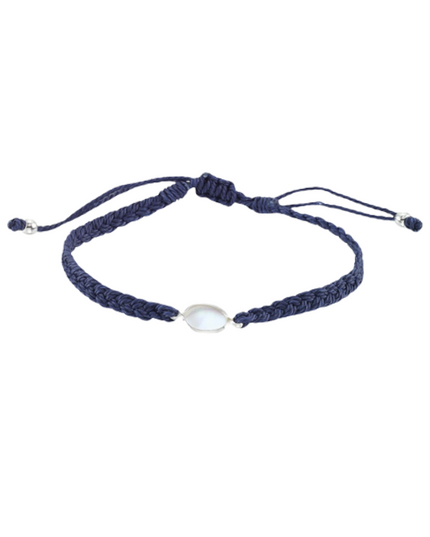 Single Pearl Braided Cord Anklet