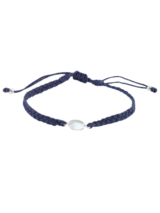 Single Pearl Braided Cord Anklet