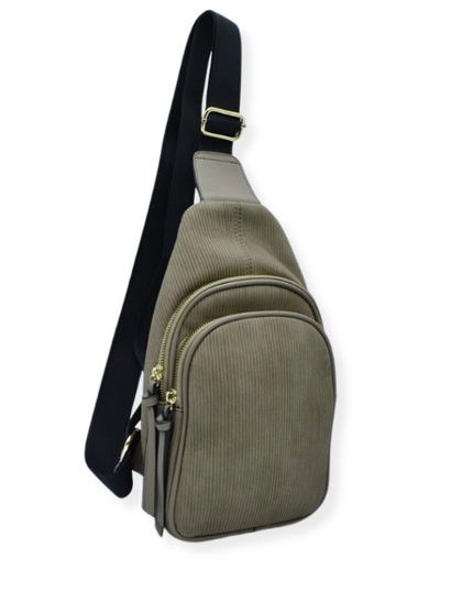 Ribbed Sling Crossbody Bag