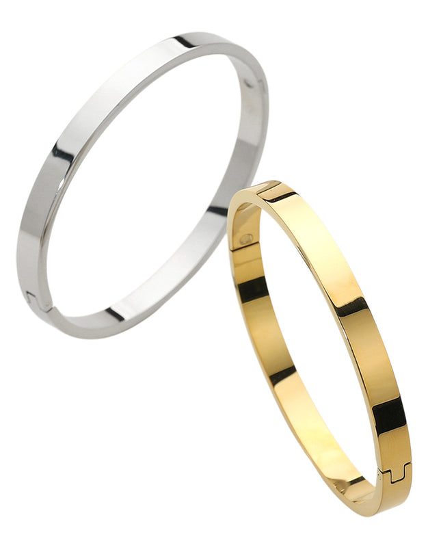 Plain Metal Hinge Bangle Bracelet