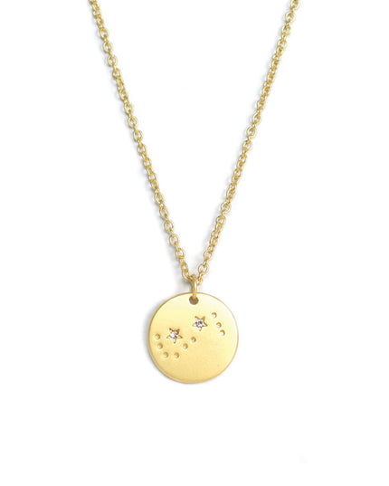 Zodiac Disc Gold Constellation Necklace