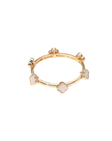 Spaced Clover Gold Stretchable Bracelet