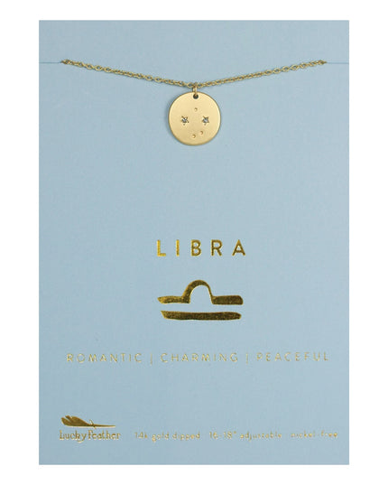 Zodiac Disc Gold Constellation Necklace