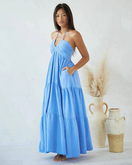 Carlotta Tie Back Flowy Maxi Dress
