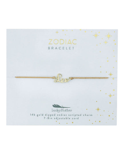 Zodiac Gold Scripted Adjustable Cord Bracelet