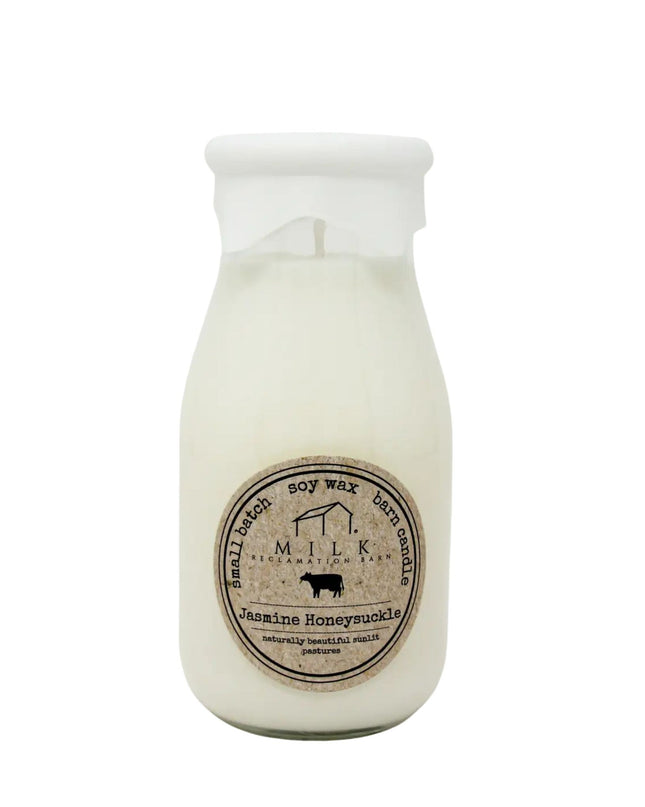 Jasmine Honeysuckle Milk Bottle Candle