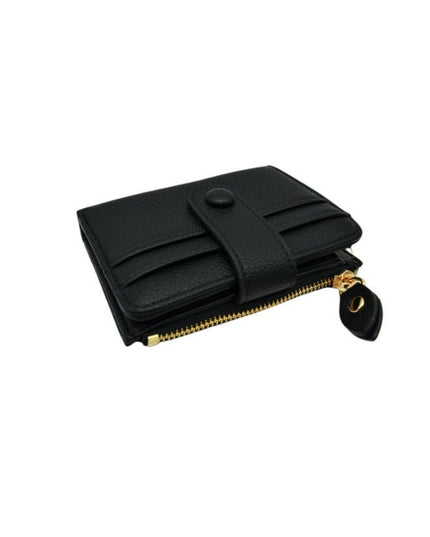 Zipper Button Card Holder Wallet