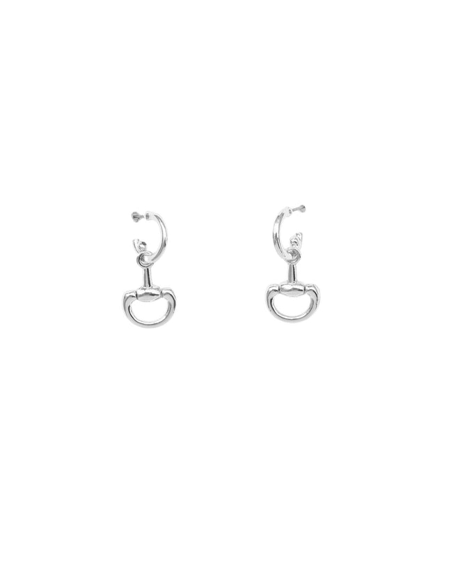 Metal Buckle Charm Small Hoop Earrings