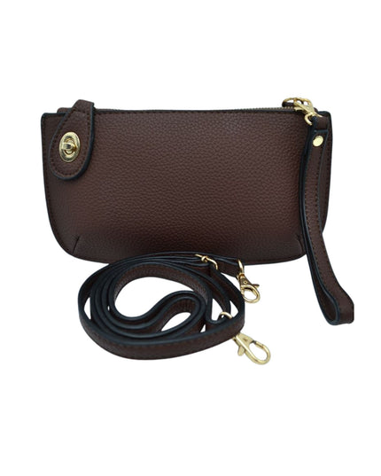 Twist Closure Small Wristlet Crossbody Bag