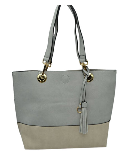 Gold Grommet Two Tone Tote Bag & Crossbody Bag