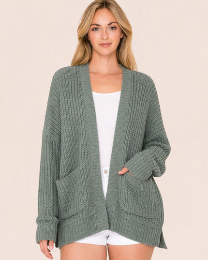 Chenille Cable Knit Cardigan