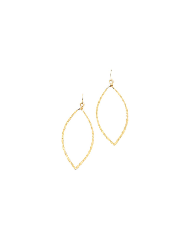 Open Marquise Hammered Metal Earrings