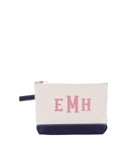 Monogram Makeup Bag Personalized Canvas Pouch