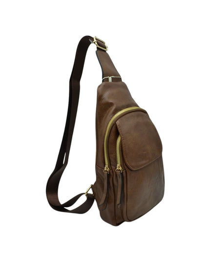 Double Zip Fold Over Front Sling Bag