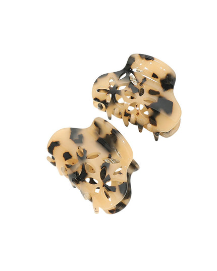 Tortoise Small Floral Cut Out Hair Claw Clip