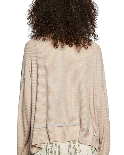 Round Neck Chest Pocket Long Sleeve Top