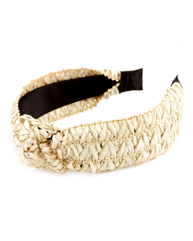 Knotted Two Tone Rattan Headband