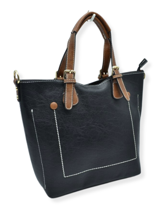 Brown Strap Front Pocket Handbag
