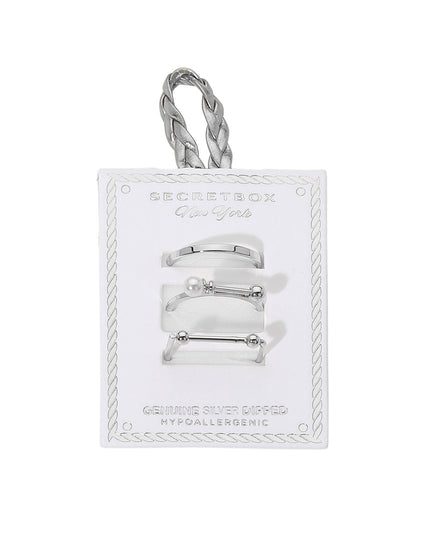 Bar Ball Pearl Tip 3 Ring Set