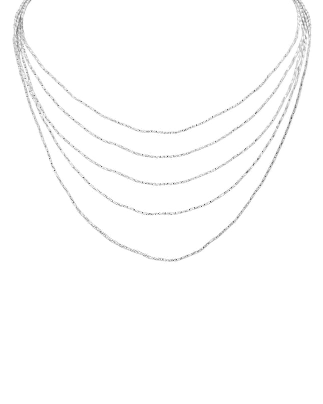 Multi Layered Brass Chain Necklace