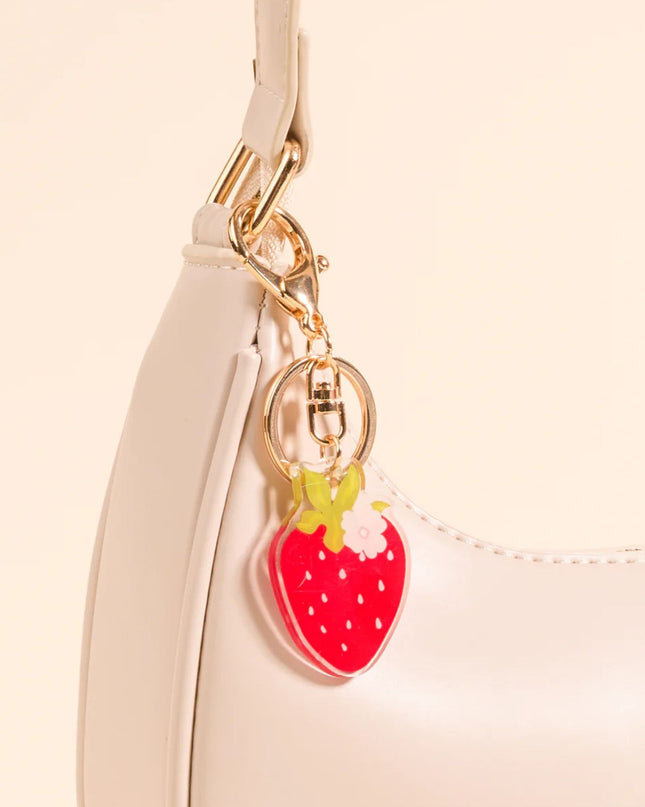 Strawberry Acrylic Keychain Bag Charm