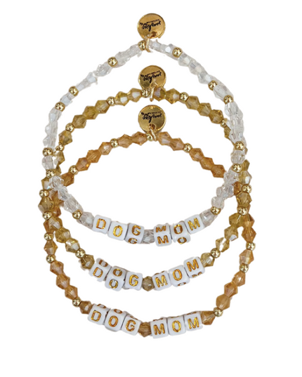 Dog Mom Letter Block Bracelet