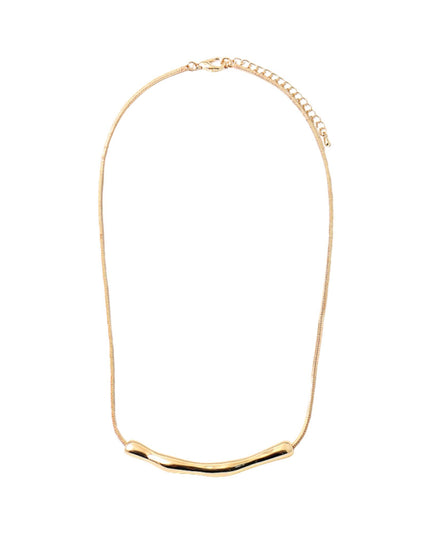 Curved Bar Snake Chain Choker Necklace