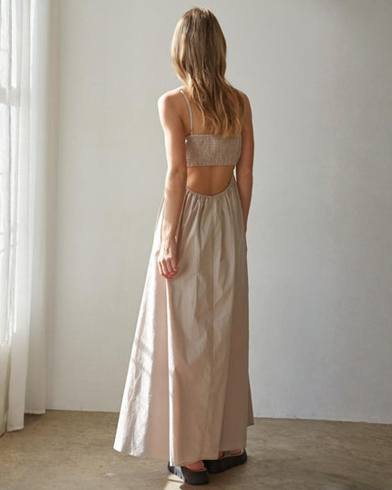 Eloise Embroidered Spaghetti Strap Maxi Dress