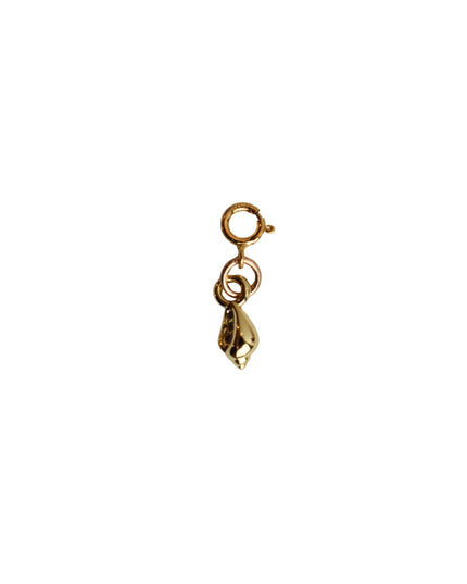 Tiny Conch Shell Crystal Detail Gold Metal Charm