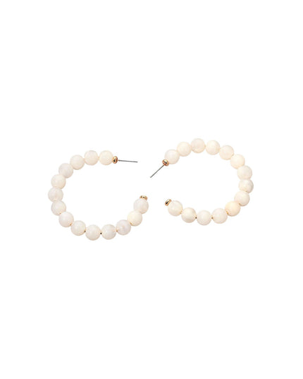 Resin Ball Bead Half Hoop Earrings
