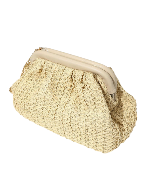 Woven Raffia Clutch Purse Crossbody Bag