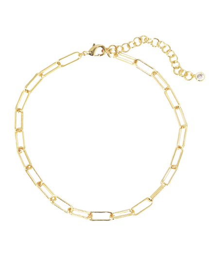 Linked Paperclip Chain Anklet